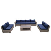 Thumbnail for 9-Piece Outdoor Pation Funiture Set Wicker Rattan Sectional Sofa Couch with Coffee Table Outdoor Furniture Casual Inc. 