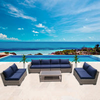 Thumbnail for 9-Piece Outdoor Pation Funiture Set Wicker Rattan Sectional Sofa Couch with Coffee Table Outdoor Furniture Casual Inc. 
