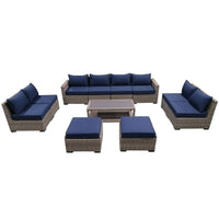 Thumbnail for 11-Piece Outdoor Pation Funiture Set Wicker Rattan Sectional Sofa Couch with Coffee Table Outdoor Furniture Casual Inc. 