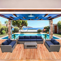 Thumbnail for 9-Piece Outdoor Pation Funiture Set Wicker Rattan Sectional Sofa Couch with Coffee Table Outdoor Furniture Casual Inc. 