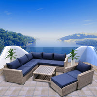 Thumbnail for 8-Piece Outdoor Pation Funiture Set Wicker Rattan Sectional Sofa Couch with Coffee Table Outdoor Furniture Casual Inc. 
