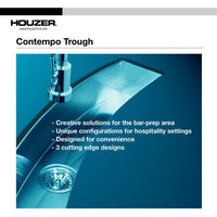 Thumbnail for Houzer CTB-3285 Contempo Trough Series Undermount Stainless Steel Bar/Prep Sink Bar Sink - Undermount Houzer 