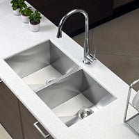 Thumbnail for Houzer Contempo Series Undermount Stainless Steel 50/50 Double Bowl Kitchen Sink Kitchen Sink - Undermount Houzer 