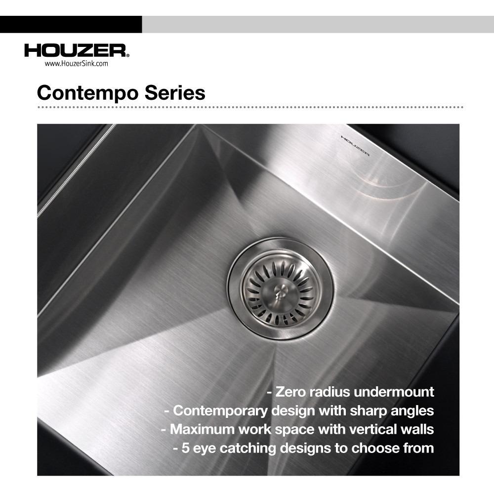 Houzer CTR-1700 Contempo Series Undermount Stainless Steel Bowl Bar/Prep Sink Bar Sink - Undermount Houzer 