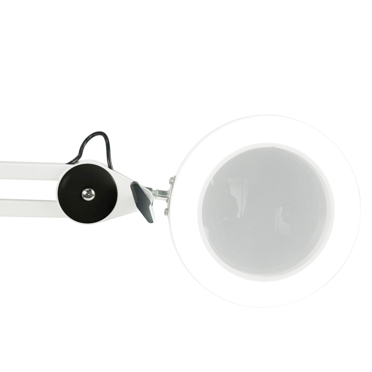 Connie LED Desk Light with Magnifier, White, Adjustable Arm Length with Enhanced Visual Magnification, Dimmable Ring Lighting for Home, Office, Crafting or Hobby Use Desk Lamps Canyon Home 