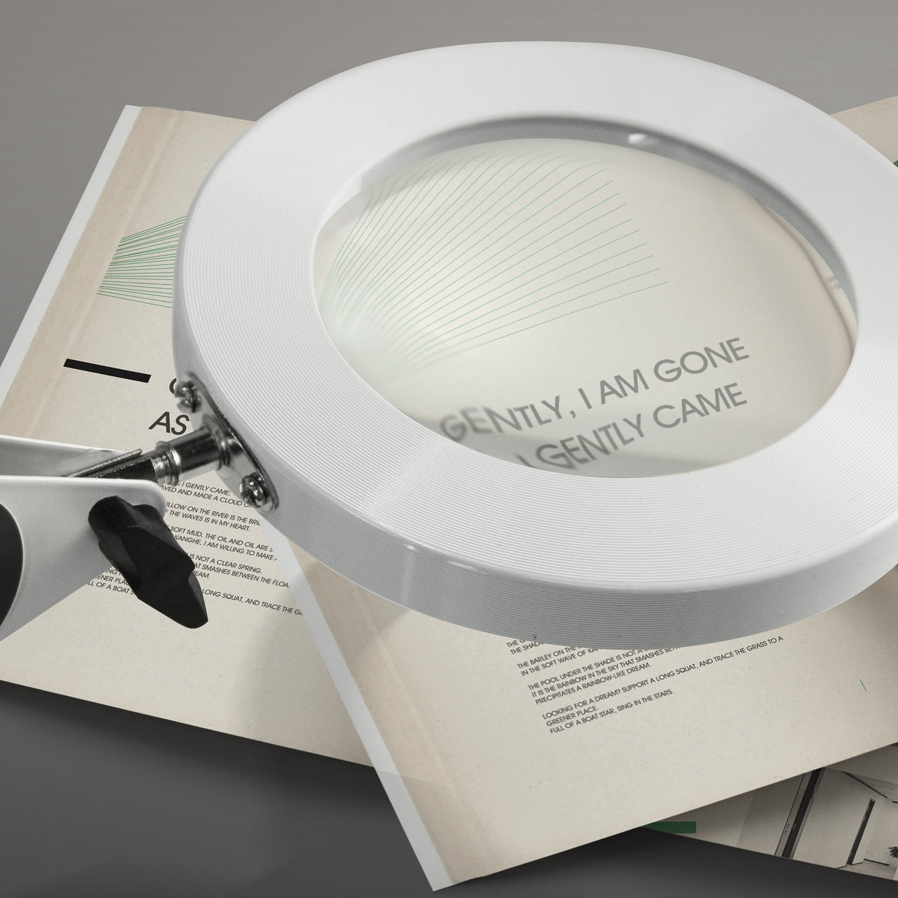 Connie LED Desk Light with Magnifier, White, Adjustable Arm Length with Enhanced Visual Magnification, Dimmable Ring Lighting for Home, Office, Crafting or Hobby Use Desk Lamps Canyon Home 