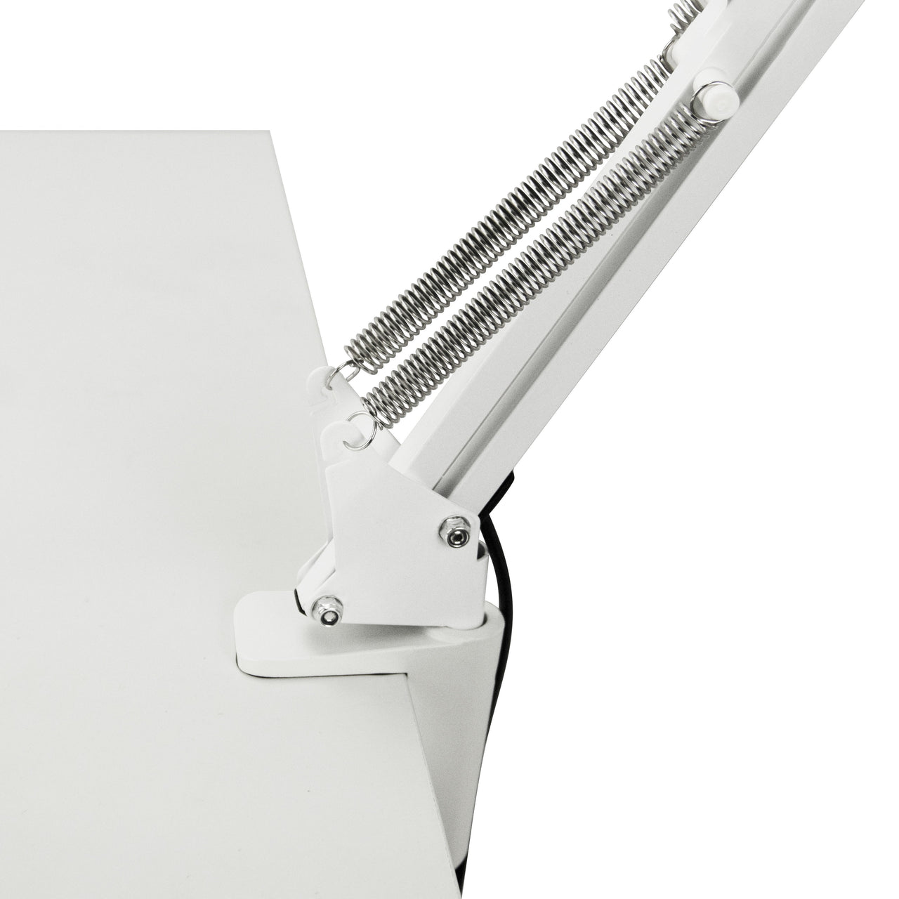 Dubois Magnifier LED Desk Light, White, Long Adjustable Arm with Enhanced Glass Magnification, Dimmable Ring Lighting for Office, Hobby, Home, or Personal Crafting Desk Lamps Canyon Home 