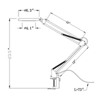 Thumbnail for Dubois Magnifier LED Desk Light, White, Long Adjustable Arm with Enhanced Glass Magnification, Dimmable Ring Lighting for Office, Hobby, Home, or Personal Crafting Desk Lamps Canyon Home 