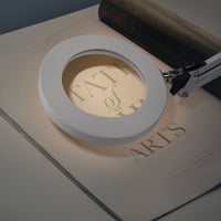 Thumbnail for Dubois Magnifier LED Desk Light, White, Long Adjustable Arm with Enhanced Glass Magnification, Dimmable Ring Lighting for Office, Hobby, Home, or Personal Crafting Desk Lamps Canyon Home 