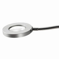 Thumbnail for Estelle Flexible LED Desk Light with Magnifier, Silver, Adjustable Desktop Lamp with Dimmable Brightness, Home, Office or Hobby Collecting Use, Strong Quick Clip Base Desk Lamps Canyon Home 