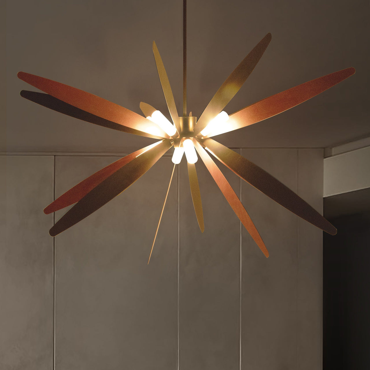 Lyell Dragonfly Sputnik Light Fixture, 4 Bulb Design, Overhead Ceiling Lighting for Foyer, Entryway, or Living Room, Classic Sand, Rose Gold, and Matte Black Finish Pendant Lighting Canyon Home 