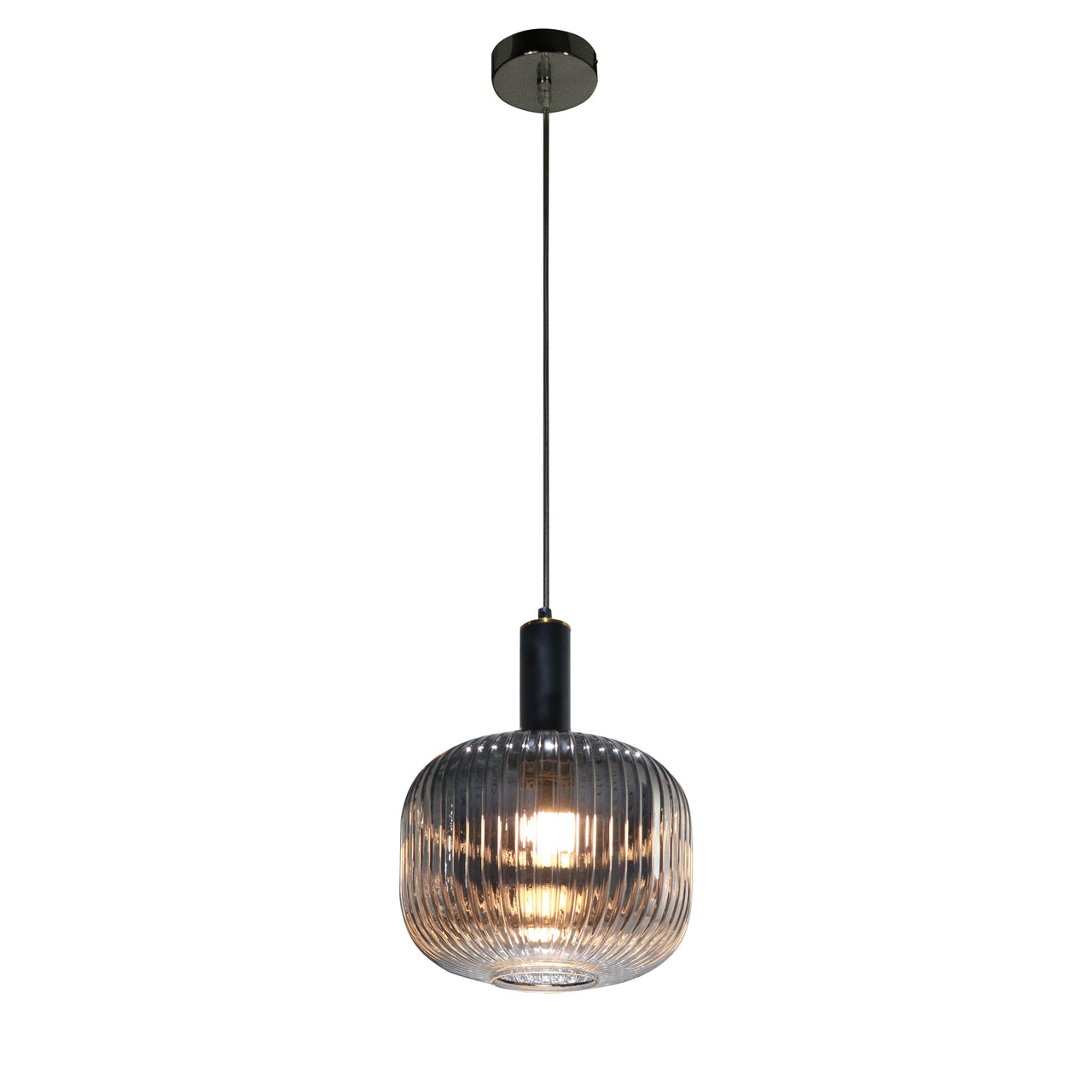 Langley Contemporary Pendant Light Fixture with Grey Glass Shade, Elegant Multi Directional Ceiling Fixture for Living Room, Foyer, or Dining Areas, Dimmable Option Pendant Lighting Canyon Home 