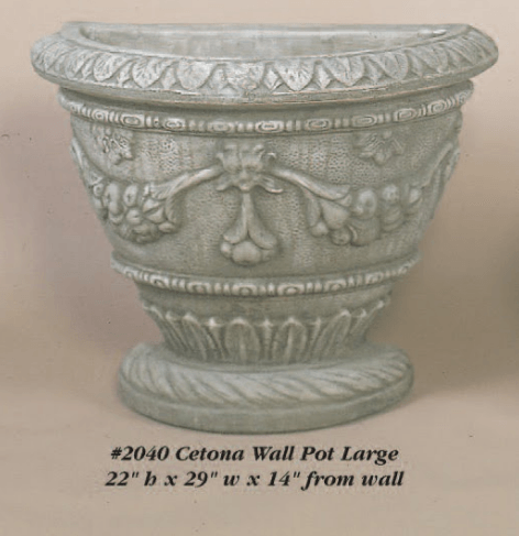 Cetano Wall Pot Cast Stone Outdoor Garden Planter Planter Tuscan 