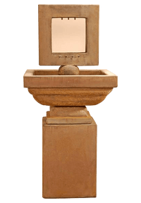 Thumbnail for Contempo Square Outdoor Cast Stone Garden Fountain-Tall Fountain Tuscan 