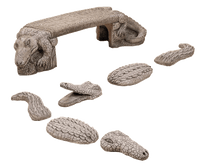 Thumbnail for Crocodile Outdoor Cast Stone Garden Bench Set Benches Tuscan 