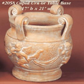 Cupid Urn Or Table Base Cast Stone Outdoor Garden Planter Planter Tuscan 