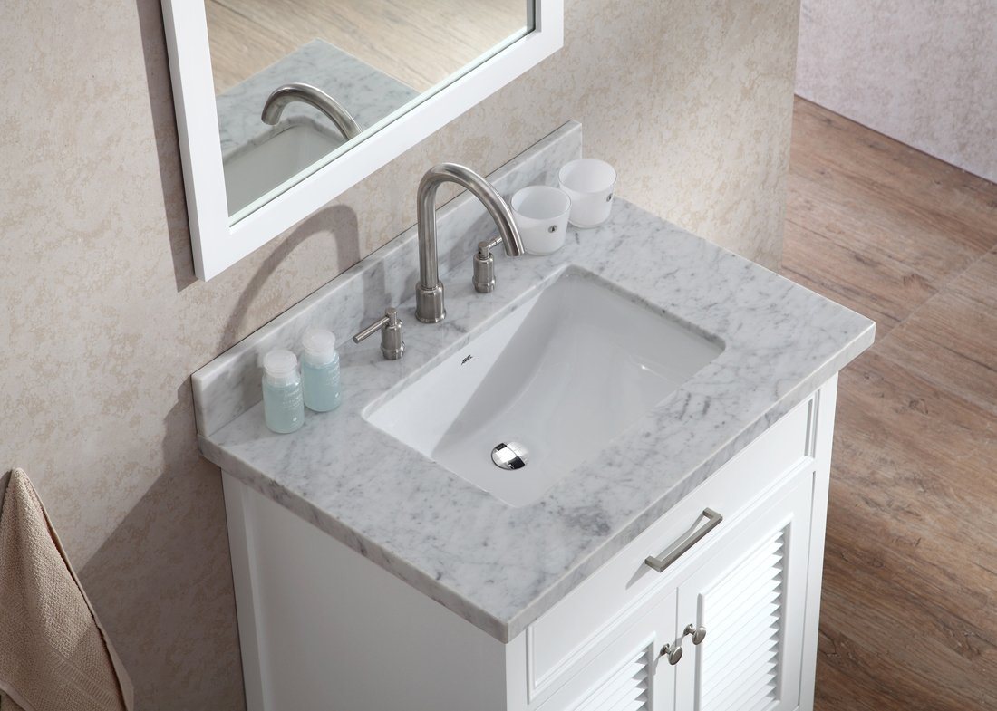 ARIEL Kensington 31" Single Sink Bathroom Vanity Set in White Vanity ARIEL 