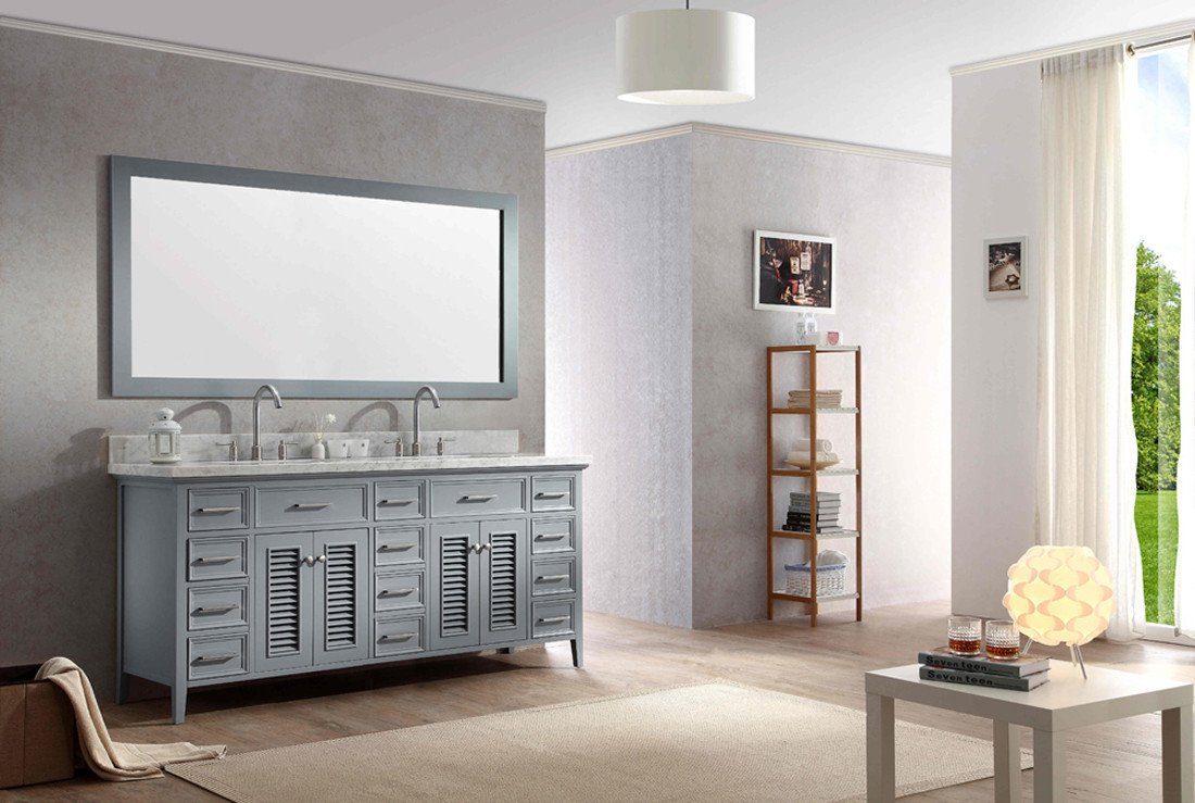 ARIEL Kensington 73" Double Sink Bathroom Vanity Set in Grey Vanity ARIEL 