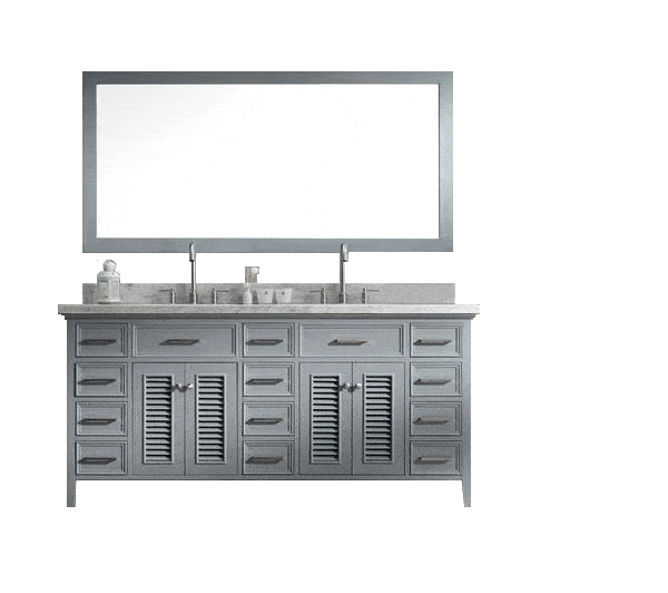 ARIEL Kensington 73" Double Sink Bathroom Vanity Set in Grey Vanity ARIEL 