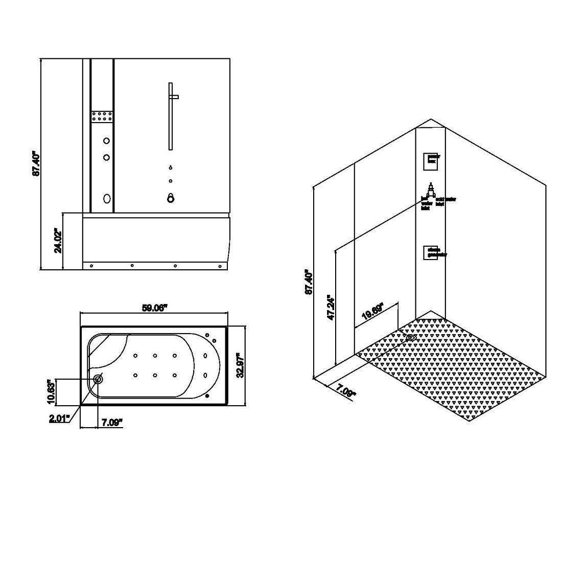 ARIEL Platinum DA328F3 Steam Shower Steam Shower ARIEL 