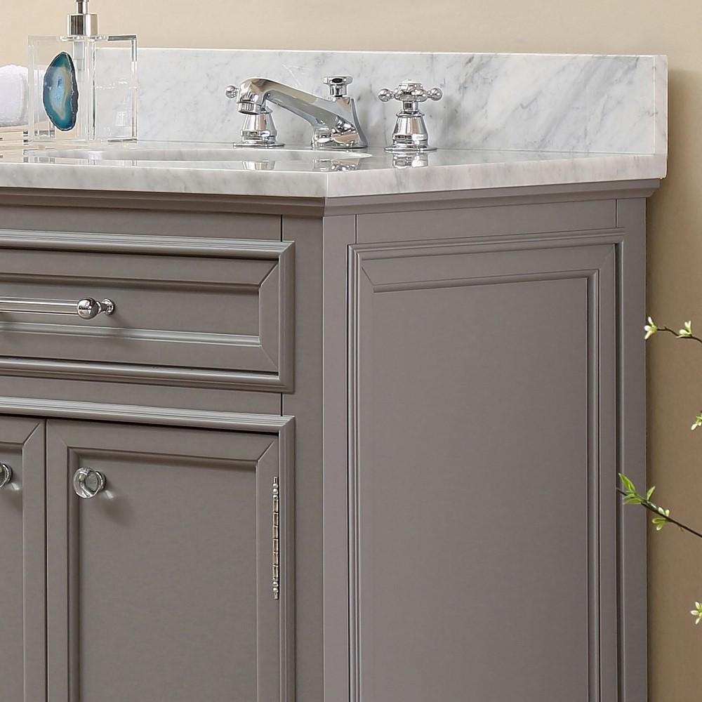 Derby 30" Cashmere Grey Single Sink Bathroom Vanity With Matching Framed Mirror Vanity Water Creation 