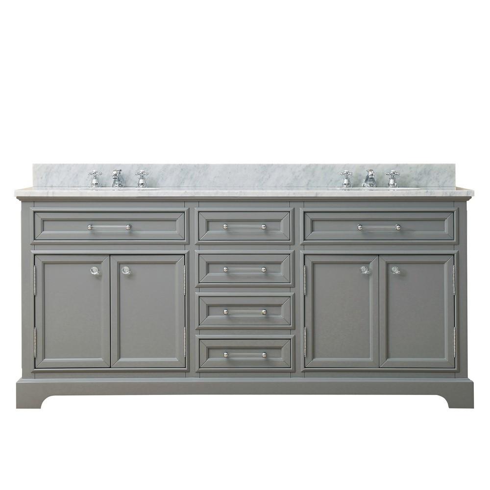 Derby 72" Cashmere Grey Double Sink Bathroom Vanity Only Vanity Water Creation 
