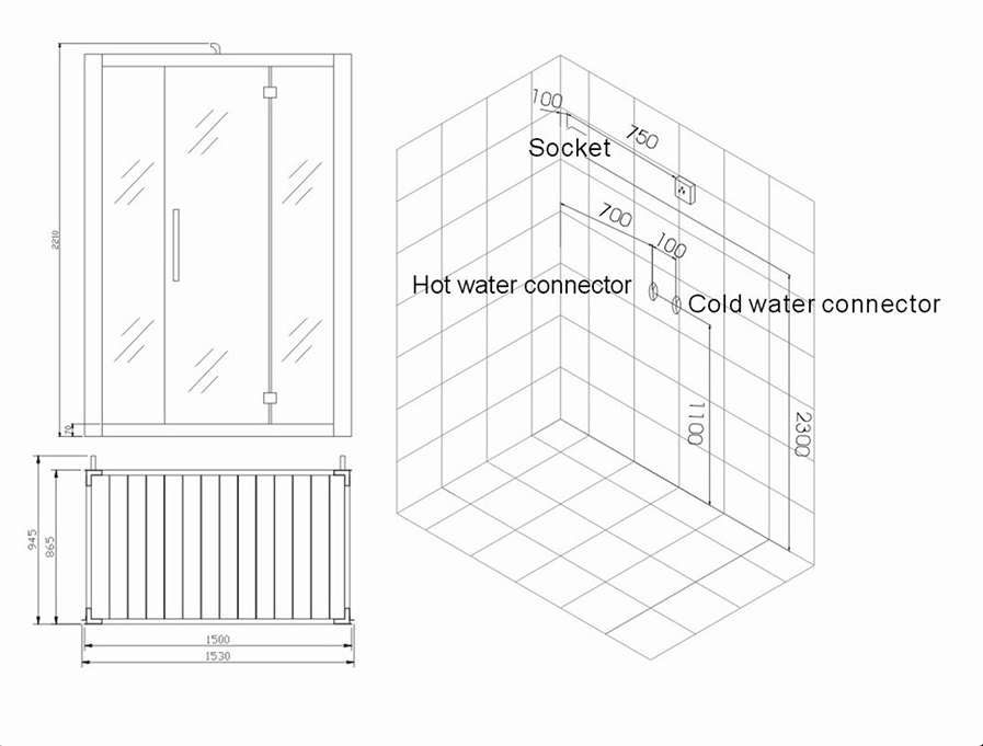 Maya Bath PLATINUM DZ972F8 Steam Shower Steam Shower Maya Bath 