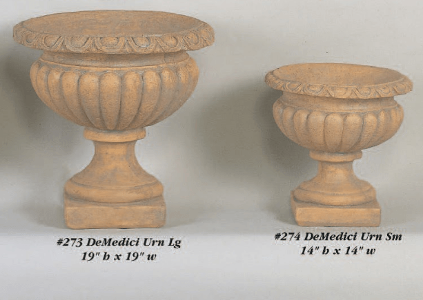 DeMedici Urn Cast Stone Outdoor Garden Planter Planter Tuscan 