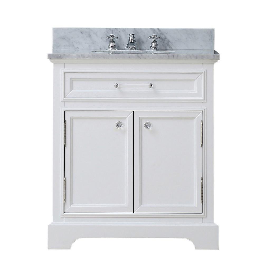Derby 24" Solid White Single Sink Bathroom Vanity And Faucet Vanity Water Creation 