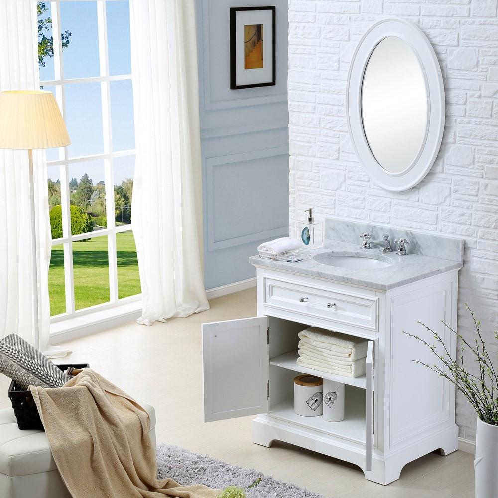 Derby 24" Solid White Single Sink Bathroom Vanity Only Vanity Water Creation 