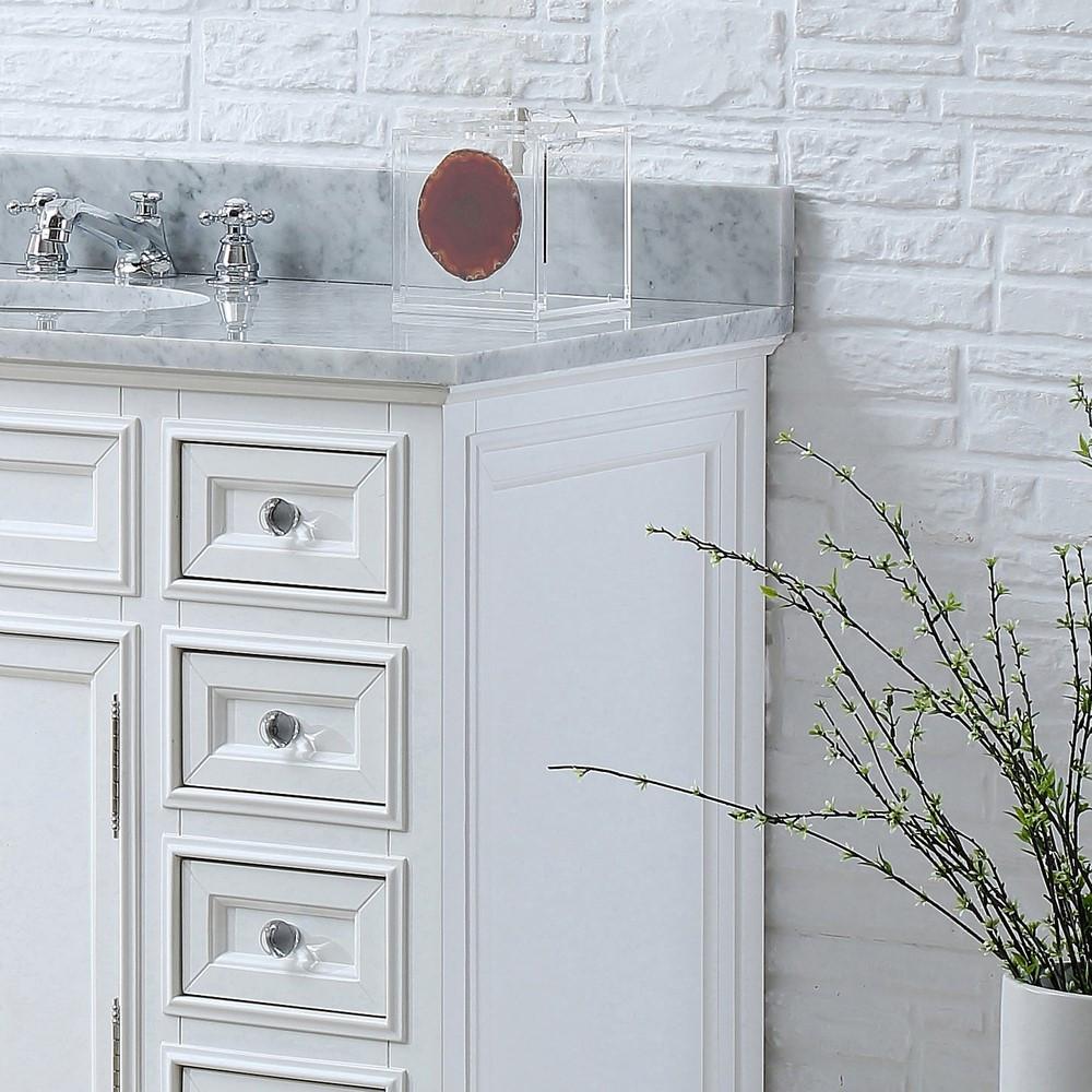 Derby 48" Solid White Single Sink Bathroom Vanity With Matching Framed Mirror Vanity Water Creation 