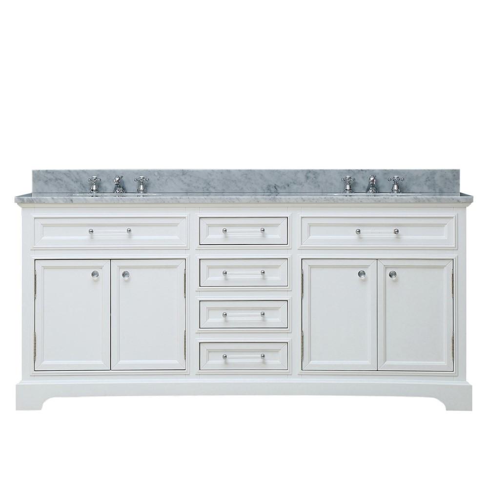 Derby 60" Solid White Double Sink Bathroom Vanity Only Vanity Water Creation 