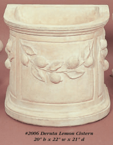 Deruta Lemon Cistern Cast Stone Outdoor Garden Planter Planter Tuscan 