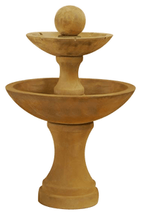 Thumbnail for Due Two Tier Outdoor Cast Stone Garden Fountain With Spillways Fountain Tuscan 