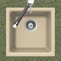 Thumbnail for Houzer E-100U SAND Quartztone Series Granite Dual Mount Bar/Prep Sink, Sand Kitchen Sink - Dual Mount Houzer 
