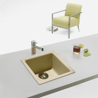 Thumbnail for Houzer E-100U SAND Quartztone Series Granite Dual Mount Bar/Prep Sink, Sand Kitchen Sink - Dual Mount Houzer 