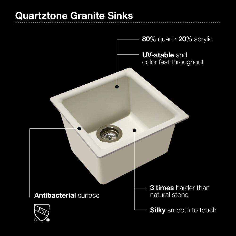 Houzer E-100U SAND Quartztone Series Granite Dual Mount Bar/Prep Sink, Sand Kitchen Sink - Dual Mount Houzer 