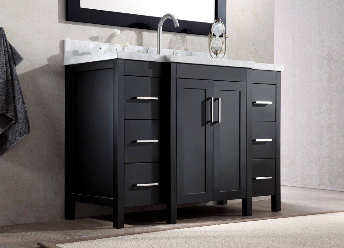 ARIEL Hollandale 49" Single Sink Bathroom Vanity Set in Black Vanity ARIEL 