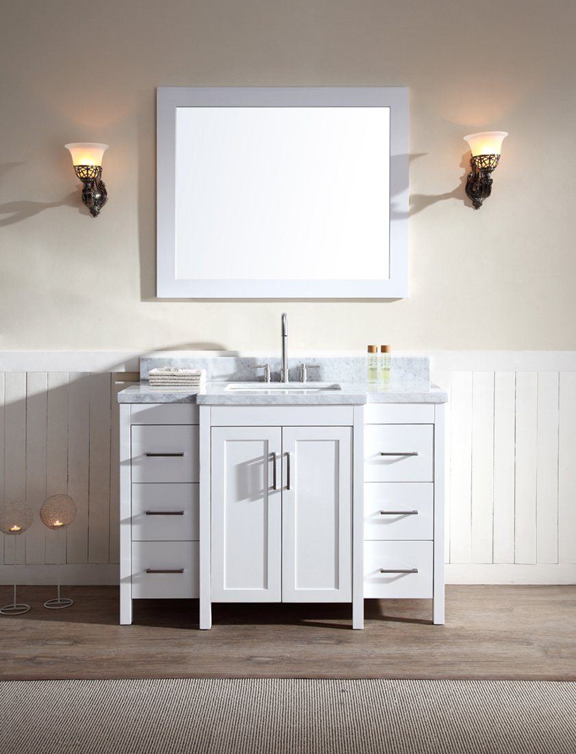 ARIEL Hollandale 49" Single Sink Bathroom Vanity Set in White Vanity ARIEL 
