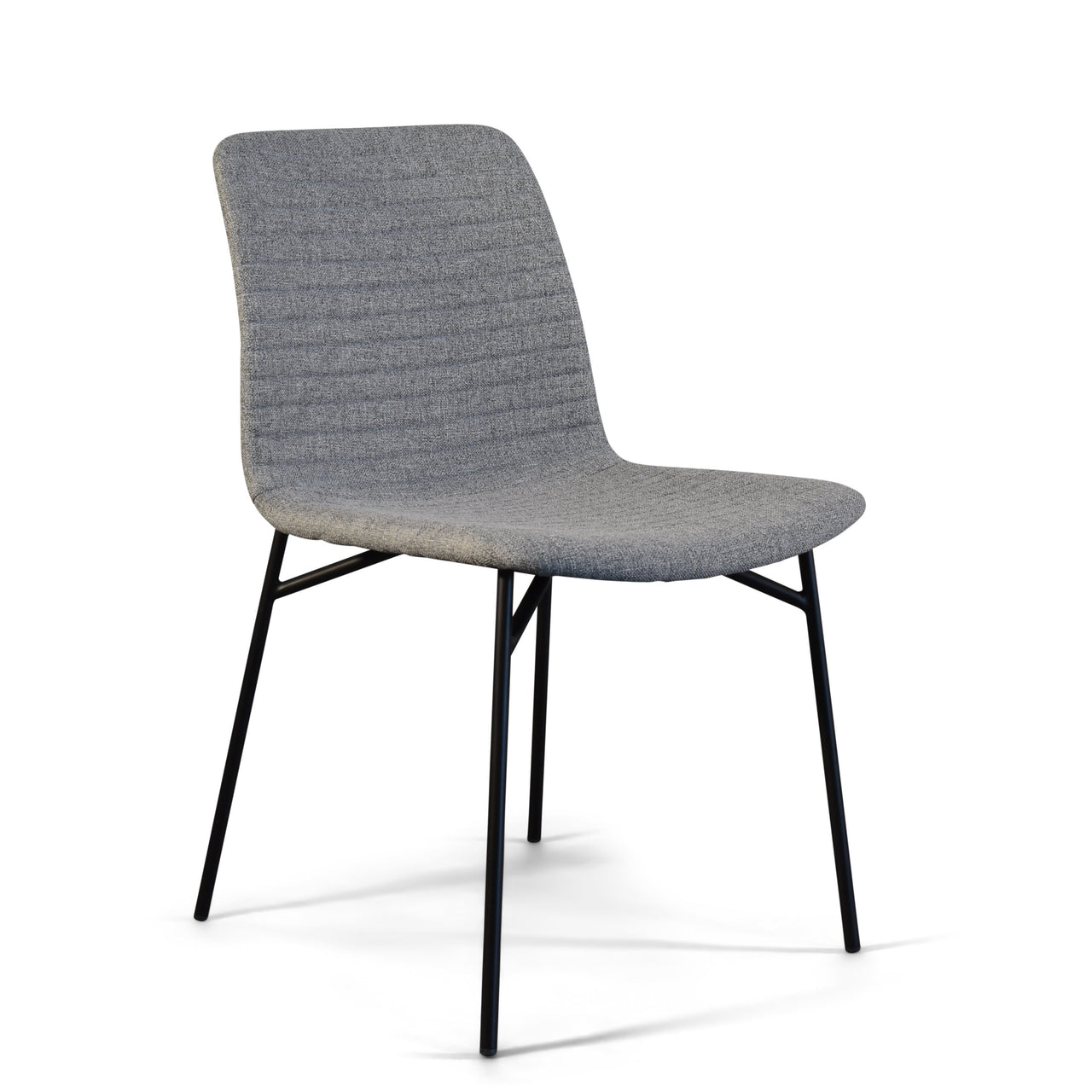 Ella Modern Dining Chair with Matte Black Steel Legs for Kitchen, Living Room and Dining Room (Set of 2, Beige Upholstered Seat) Dining Chair Gingko 