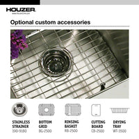 Thumbnail for Houzer Elite Series Undermount Stainless Steel Single Bowl Kitchen Sink Kitchen Sink - Undermount Houzer 