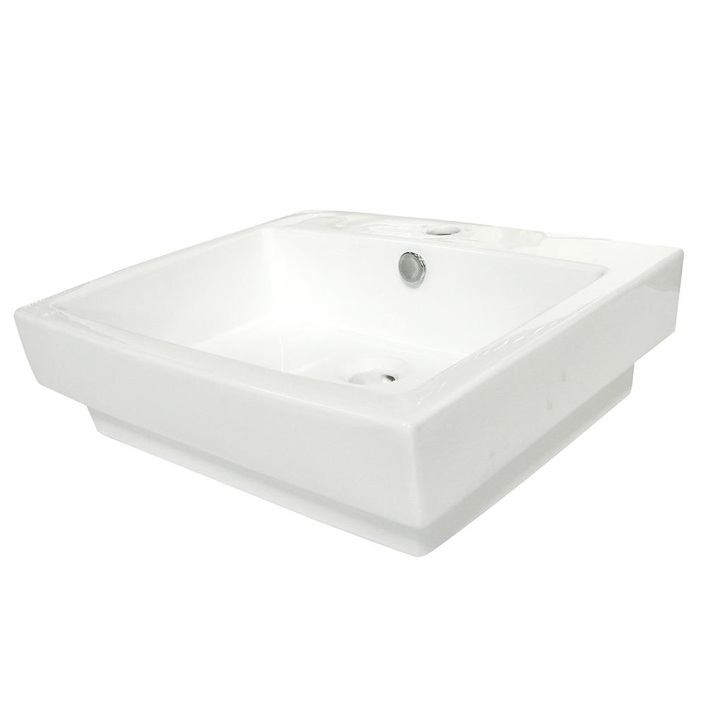 Fauceture EV4024 Plaza Vessel Sink, White Bathroom Sink Kingston Brass White 