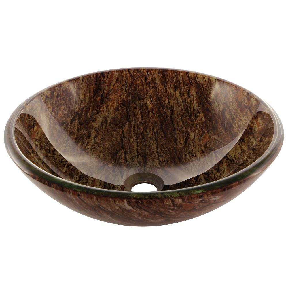 Fauceture EVSDLR1 Marble Double Layer Glass Vessel Bathroom Sink Bathroom Sink Kingston Brass Gray 