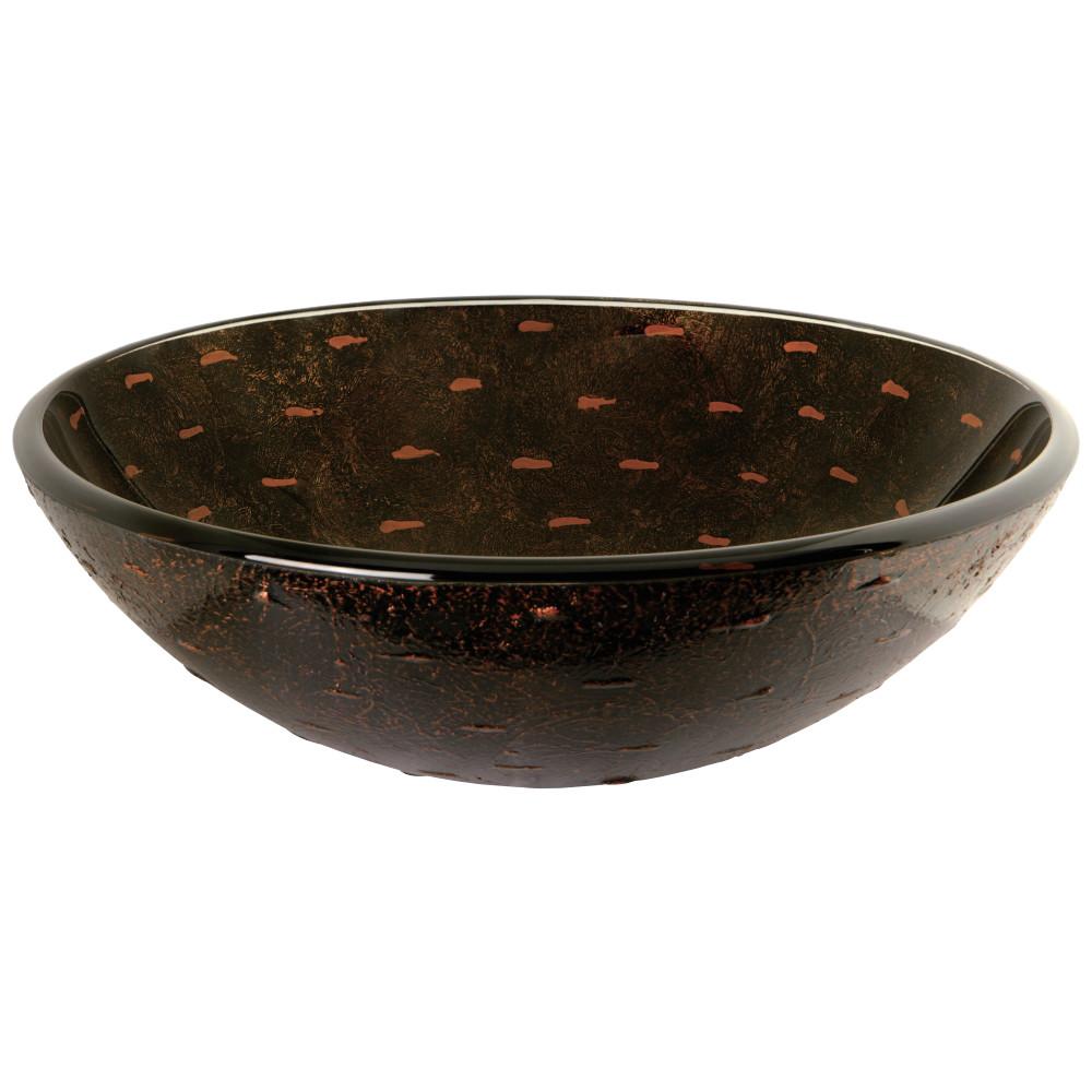 Fauceture EVSPFB1 Bologna Round Amber Bronze Glass Vessel Sink Bathroom Sink Kingston Brass Default Title 