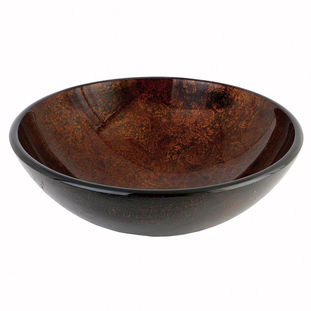 Fauceture EVSPFB5 Genoa 16-1/2" Diameter Round Vessel Glass Sink, Amber Bronze Bathroom Sink Kingston Brass Default Title 