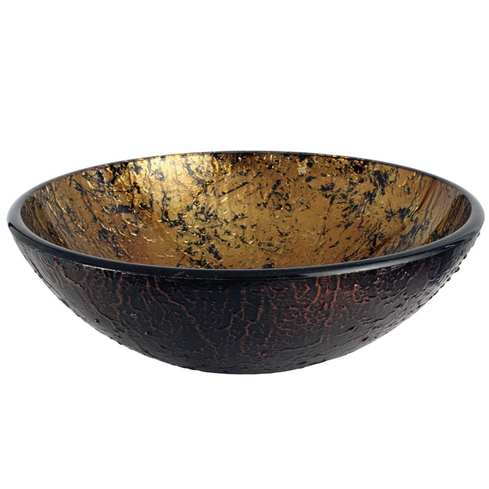Fauceture EVSPFB7 Palermo 16-1/2" Diameter Round Vessel Glass Sink, Amber Bathroom Sink Kingston Brass Default Title 