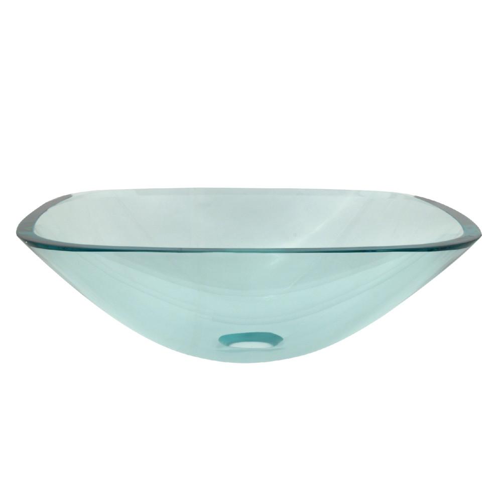 Fauceture EVSQCC4 1/2" Round Tempered Glass Vessel Sink, Clear Bathroom Sink Kingston Brass Default Title 