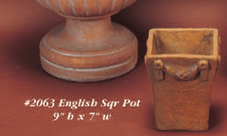 English Square Pot Cast Stone Outdoor Garden Planter Tuscanbasinss 
