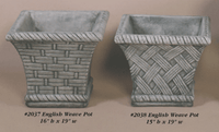Thumbnail for English Weave Pot Cast Stone Outdoor Garden Planter Planter Tuscan 