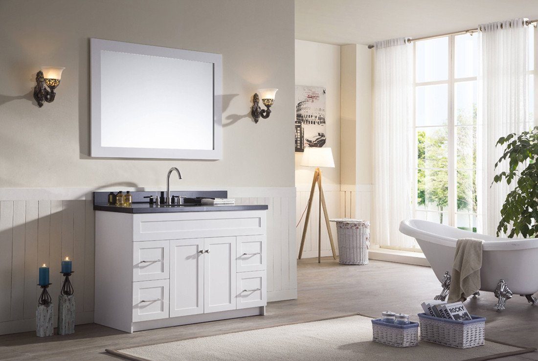 Ariel Hamlet 49" Single Sink Bathroom Vanity Set with Black Granite Countertop Vanity ARIEL 